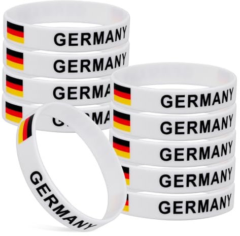 IMIKEYA 10 Stück Deutschland Armband Gummi Deutschland Flaggen Armbänder Silikon Deutsch Fan Armband Fanartikel Sportarmbänder für Souvenir Fan Supporter Fußball Athletics
