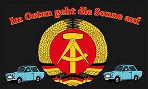 Flagge Fahne DDR Ossi Im Osten geht die Sonne auf 90x150 cm Fahnen NEU