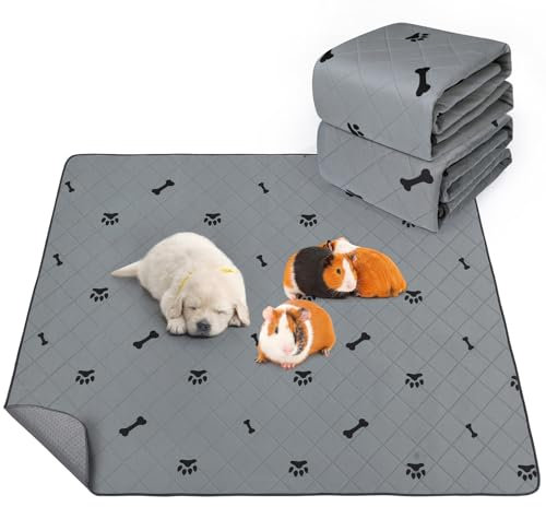 PICK FOR LIFE Saugfähige PIPI Pads für Meerschweinchen, 2 Stück 90x120cm Waschbare PIPI Pads für Kaninchen, Wiederverwendbare PIPI Matten, Unterlagen für Hamster, Kaninchen, Hunde