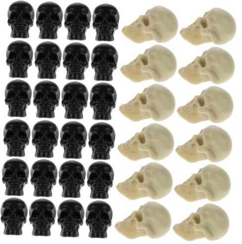 Parliky 100st Halloween-schädel Halloween-streich-Requisiten Halloween-schreibtischdekoration Miniatur-skelettkopf Halloween-vasenfüller Skelett Figur Halloween-Skelett Plastik