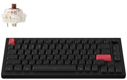 Keychron Mechanische Tastatur Q1 Max QMK/VIA Wireless, Layout QWERTY US, Vollmetall, programmierbar, 2,4 GHz/Bluetooth/USB, RGB und Hot-Swappable, Gateron Jupiter Brown, Side-Printed Keycaps