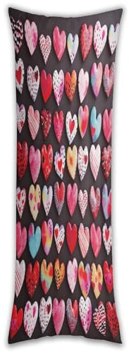 Federa resistente con cerniera nascosta, stampa a forma di cuore, elegante federa per cuscino con stampa su un lato, traspirante e morbida, per tutte le stagioni