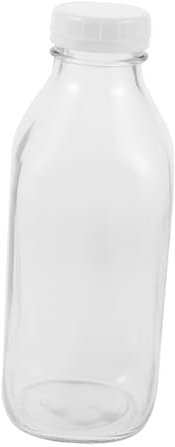 OSOLADY Verre Frais Bouteille De Lait Bouteilles De Jus Bouteilles d'eau en Verre Clair Pot À Lait en Verre Récipient De Lait en Verre Bouteilles en Verre pour l'eau Bouteilles De Lait en