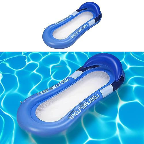 Letto ad acqua gonfiabile, blu, 160 x 90 cm, in PVC, portata fino a 100 kg, materasso ad aria per mare e piscina