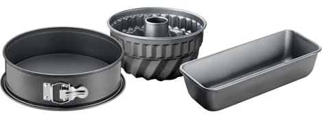 Original Kaiser La Forme Backformen Backset 3-tlg, mit Springform (Flachboden), Gugelhupf Backform, Kastenform, Kuchenform antihaftbeschichtet, auslaufsicher
