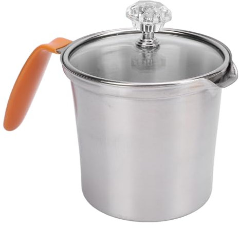 Brocca per Schiuma di Latte in Acciaio Inossidabile, Tazza per Montalatte con Coperchio in Scala per caffè Latte, Facile da Pulire (300ML)