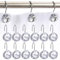 12 Piezas Anillos de Cortina de Ducha Acero Inoxidable, Gancho de acrílico transparente con piedras preciosas, Anillos de Metal Resistentes para Barra de Ducha, Baños, Ventanas