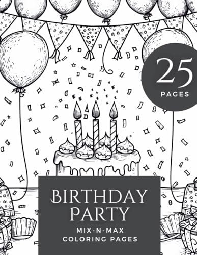 Birthday Party Mix-N-Max Coloring Pages: birthday party gift for kids