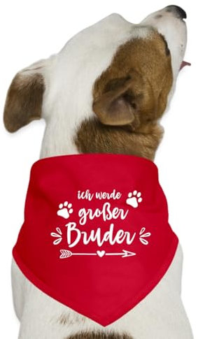 Spreadshirt Ich Werde Großer Bruder Familie Hund Geschenkidee Hunde-Bandana, One Size, Rot