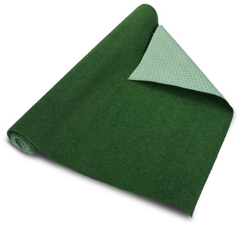 Spetebo Rasenteppich mit Drainage Noppen - 400 x 100 cm - Outdoor Kunstrasen Matte in grün wetterfest - Kunststoffrasen Balkonteppich Rollrasen Gras Teppich künstlich