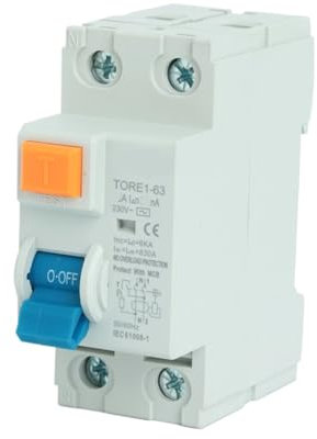 SHMKBDPF Disjoncteur électromécanique à Courant résiduel, 2p 16A 63A 10mA 30mA 100mA 6KA 230V, disjoncteur différentiel, Interrupteur de sécurité(16A,2Pole 10mA)