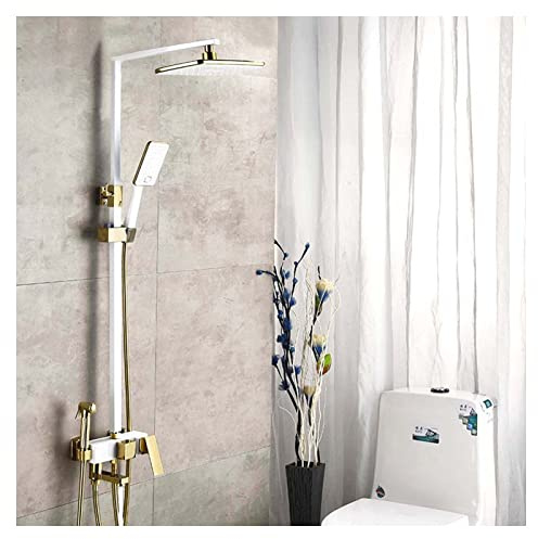 Bade- und Duscharmatur -Set mit 4 in 1 Handheld- und Regenduschkopfsystem, wandmontierte Hochdruck -Duscharmatur für Badezimmer