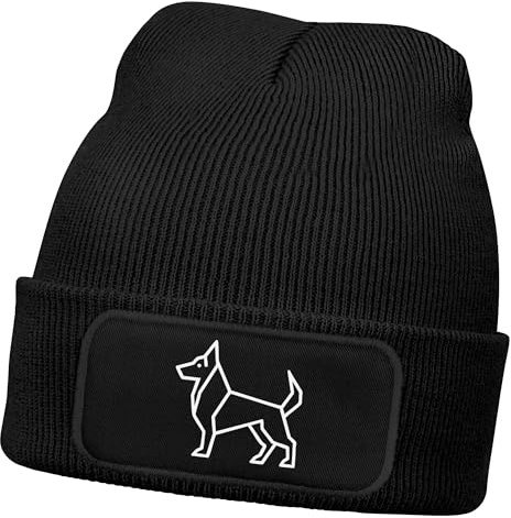 MoonWorks® Herren Beanie Wintermütze mit Hund Rottweiler Design lustig Geschenk Hundebesitzer Hundeliebhaber Mütze Männer