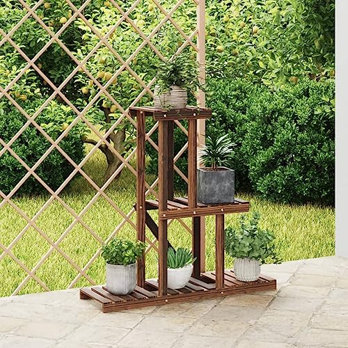 Frdhee Blumenbank Wohnzimmer Pflanzen Ständer,Blumenständer 81x25x75,5 cm Massivholz Tanne,Stabil und Platzsparend,Ideal für Wohnzimmer,Balkon und Büro