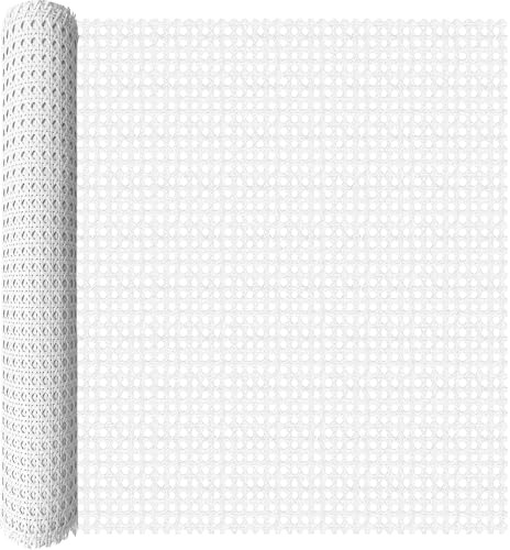 ALLINKIT Wiener Geflecht Meterware 60x200cm Weiß Kunststoff Wasserfest Schimmelresistent Rattan Geflecht für Rattanstuhl Reparatur & Outdoor Möbel Ersatzteile