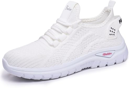 Generisch Zapatos de verano para mujer para diabéticos, zapatos anchos con malla transpirable, ancho ajustable, zapatos descalzos, elegantes y cómodos, suaves, largos, de pie, muy elásticos, Blanco
