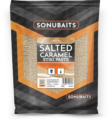 Sonubaits Stiki Paste 500g – Paste Mix für Karpfen, F1 und Qualitätsfische - Smaak : Salted Caramel