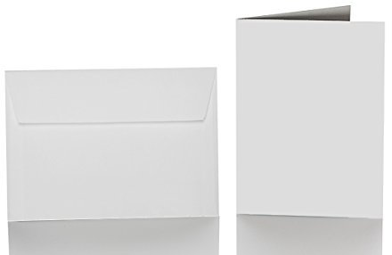 Paper24 25 Faltkarten blanko mit Umschlag 120x170 mm, Briefumschläge B6, Doppelkarten mit Umschlag sind ideal für Geburtstag in Grau
