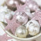 20 Servietten 33 x 33 cm Weihnachten Kugeln Sterne pink silber rosa Weihnachtsmotiv Weihnachtsstern