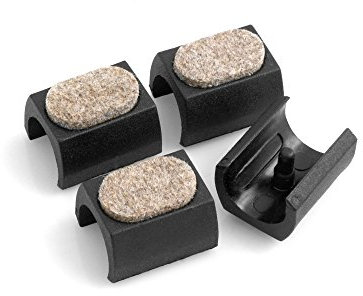 Design61 Filzgleiter 4er Set für Freischwinger Stuhlgleiter Bodenschongleiter Ø 24-25 mm Silencer Möbelgleiter Klemmschalengleiter mit geräuschdämpfender Filzgleitfläche