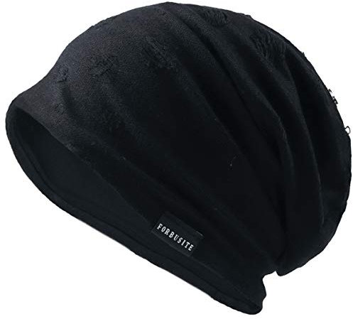 Herren Cool Slouch Mütze Dünne Sommer Schädel Hip-Hop Hüte (BD-Schwarz)