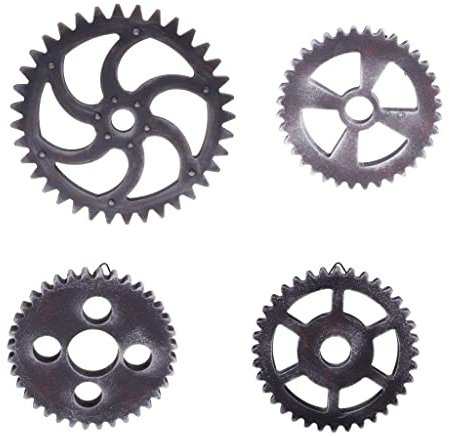 F Fityle 4stk. Schäbige Große Wanddekoration Holz Zahnrad, 12cm +