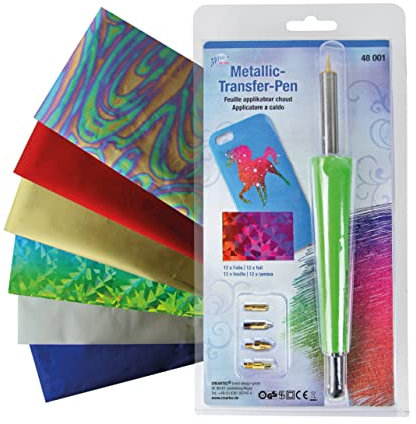 ARTIDECO Hot-Foil Stift Metallic-Transfer-Pen 230 Volt 50 Hz inklusive 12 Metallfolien