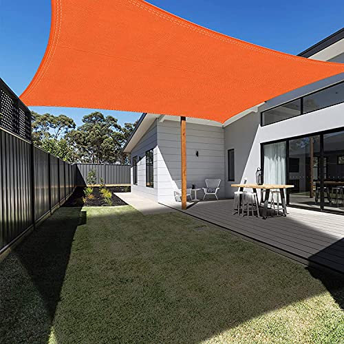 Ankuka Toldo Vela de Sombra 3x4m Naranja Rectangular Impermeable para Exterior 98% Protección UV Apto para Jardín Terraza y Camping