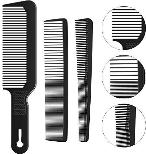 3 Stücke Männer Friseur Kamm Set Kegel Haare Schneiden Flat Top Scherer Flattop Barberologie Kamm Hitzebeständiger Faserkamm für Männer Frauen