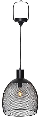 Best Season Sunlight LED Solar Hängelampe - Maße: 29x35cm, Schwarz, Warmweißes Licht, Solarpanel und austauschbarer Akku - Für eine zauberhafte Atmosphäre im Freien