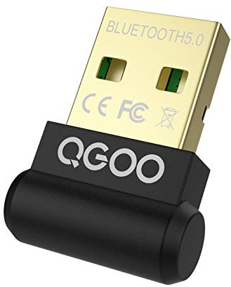 QGOO Bluetooth Adapter, Mini-USB Bluetooth Adapter 5.0+EDR für -Kopfhörer-Lautsprecher, Dongle für Laptop-Desktop-Computer, Stick für Windows 11/10/8.1/7