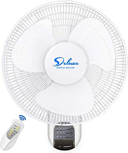 HealSmart Ventilador oscilante digital de montaje en pared de 16 pulgadas