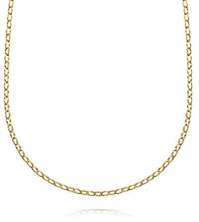 Jewellery Gold Rope Chain for Women 18ct Gold Vermeil Necklace, Olivia Cooper Classic Robyn Rolo Chain, 40cm+5cm, Best Gift for Mum, Wife, Girlfriend