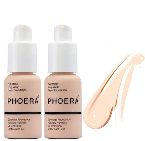 ABRUS® Phoera Foundation, Full Coverage Foundation, Concealer Foundation, volle Abdeckung, makellose Creme, glatt, langanhaltend, 30 ml, Phoera 24HR Matte Oil Control Concealer (102 Nude)