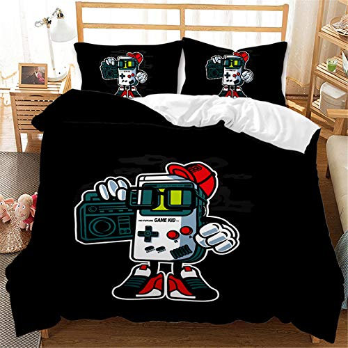 AYMAING Bettwäsche Set Bettbezug 155x220 cm und Kissenbezug 80 x 80 cm Spiel Thema Kinder Jungen Teenager Männer Bunt Bettbezug Set