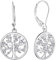 JO WISDOM Orecchini Albero Della Vita Argento 925 Donna con AAA Zirconia Cubica Aprile Birthstone