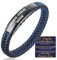 Halukakah Geschenk für Kind Geburtstag Weihnachten: JAZZ Titan Lederarmband 18-20cm Verstellbar. Strength, Courage, Wisdom Graviert, mit Einer Schönen Nachricht Karte und Geschenkbox, für Sohn Enkel