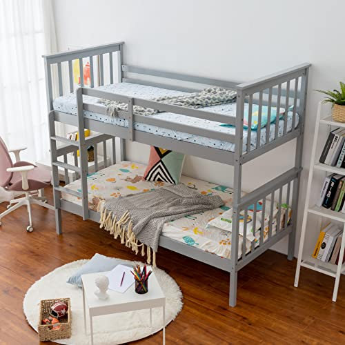 Panana Bunk Bed for Kids, Wooden Bunky bed Double 3FT Single Bed, for Kids, Grey