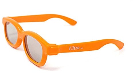 Ultra 2 Orange Childrens Passive 3D Glasses Kids for Use with all Passive TVs Cinema Projectors and RealD Films Movies Circular Polarised 3D Glasses Passive Kids Movies Cinema 3D Glasses