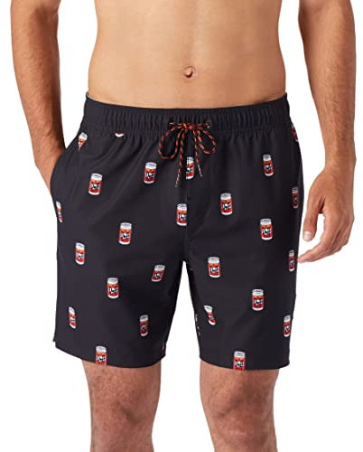 Billabong Herren Simpsons DUFF LAYBAC Überwurf für Schwimmbekleidung, Schwarz und silberfarben, L