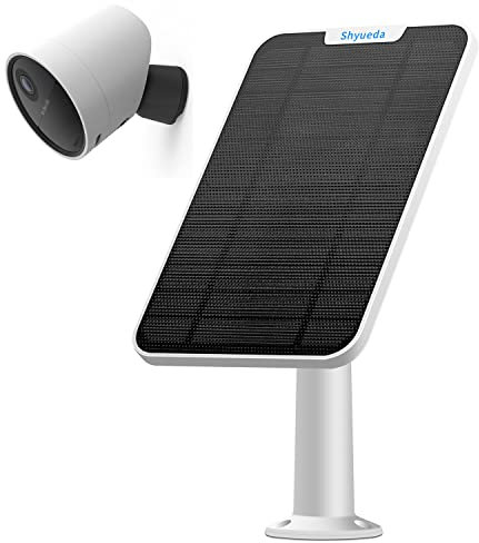 Panneau solaire de charge 4 W compatible avec caméra de sécurité extérieure SimpliSafe uniquement, avec câble de charge étanche de 4 m, résistant aux intempéries IP65, comprend un support mural