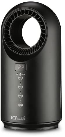 TCP Smart Portable Bladeless Heater Fan 1500w Black with App, WiFi, 2 Heat Modes & 1 Cool Mode, Voice Control Works with Alexa, Google Home & Siri Shortcuts, LED Display, Smart Schedules & Timers