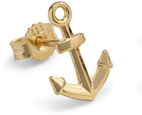 NKlaus Einzel Ohrstecker Anker 333 Gelb Gold 8 Karat Glanz Ohrschmuck Motiv echtgold Ohrring 40118