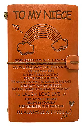Niece Gifts from Auntie, Birthday Gifts for Niece from Auntie Oncle, OMNIQI Personalized Nieces gift, Graduation Gifts for Niece, Niece Christmas Gifts, To My Niece Gifts Refillable Leather Journal