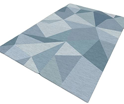DJHWWD Kinderteppich Junge blau kinderzimmerteppich flickenteppich waschbar Moderne Geometrie rutschfest Langlebig 60x90cm rutschmatte Teppich Teppich lang