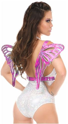 Daisy corsets Imbracatura Holo in Argento Lingerie, Fucsia, Taglia Unica Donna
