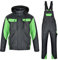 BWOLF Braver Set Arbeitskleidung Herren Winter Arbeitsjacke Herren + Winter Arbeitslatzhose Herren, Winddicht, Wasserabweisend, Warm mit Kapuze (Grau, XL)