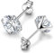 day.berlin Damen Ohrstecker 18k Weißgold vergoldet, 925 Sterling Silber mit 7mm Zirkonia Kristall, Ohrringe rhodiniert, nickelfrei und wasserfest