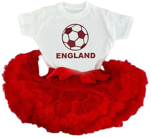 Little Secrets Clothing Girls England World Cup Tutu Skirt With Football T-shirt Set