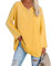 Famulily Lightweight Cotton Tshirt Womens Long Sleeve Baggy Tops Ladies Comfy V Nevk Tshirts Tops Dark Yellow XL